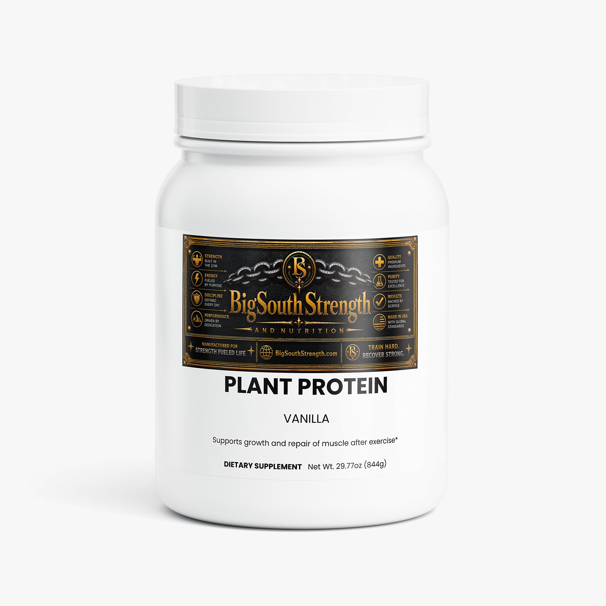 BigSouthStrength Plant-Based Protein Powder – Vanilla – Vegan Muscle Recovery