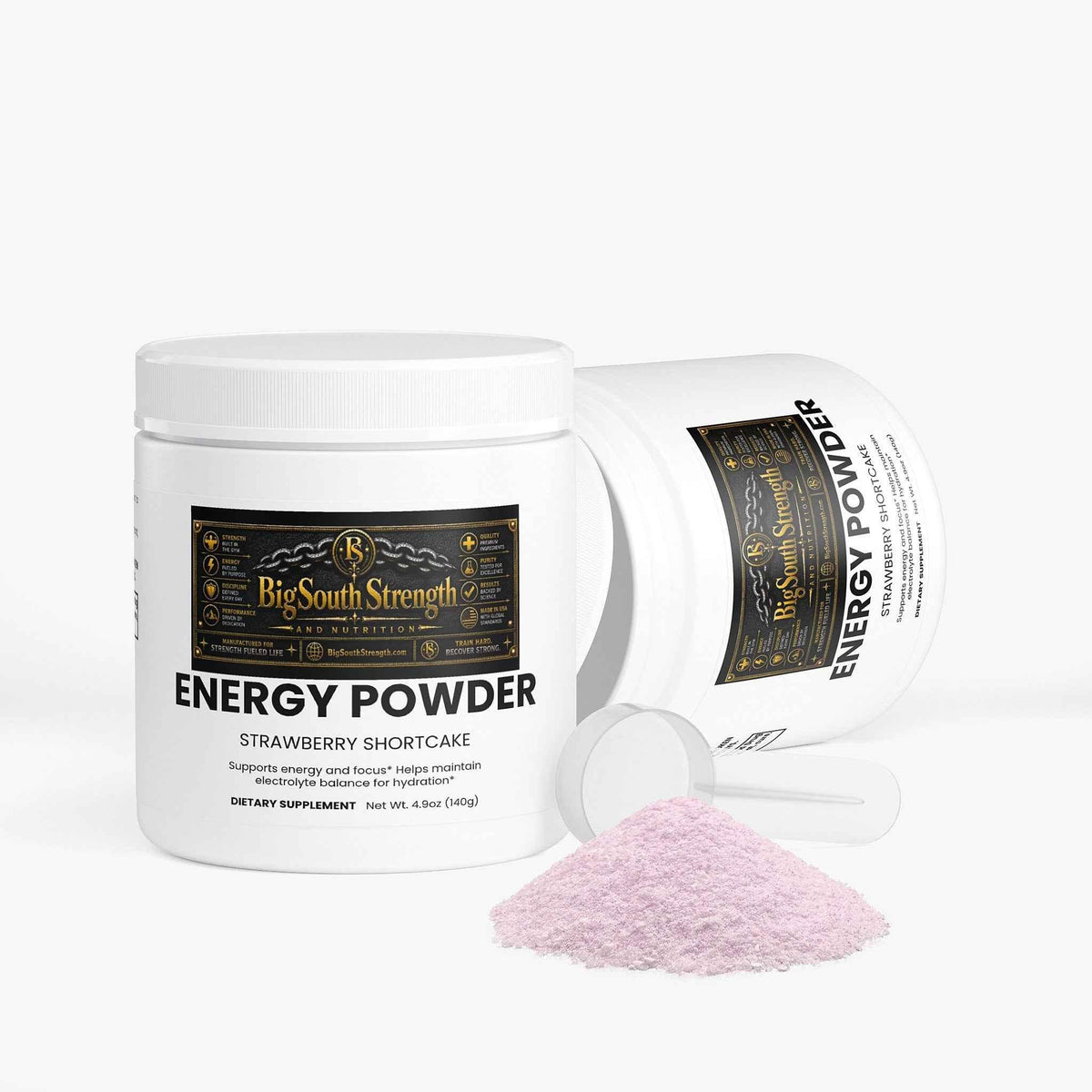 BigSouthStrength Pre-Workout Powder Strawberry Shortcake - focused energy supplement for workouts.