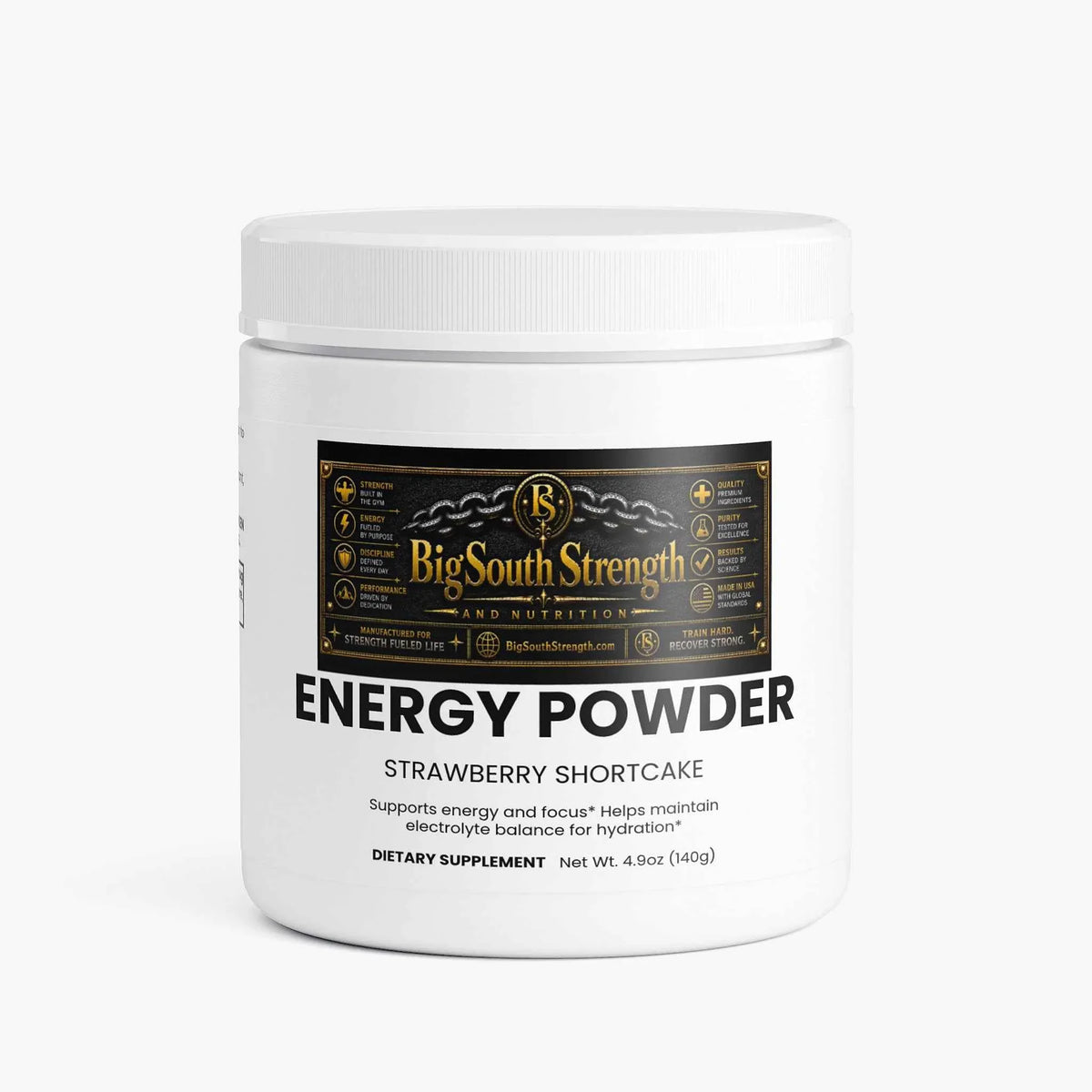 BigSouthStrength Pre-Workout Powder Strawberry Shortcake - focused energy supplement for workouts.
