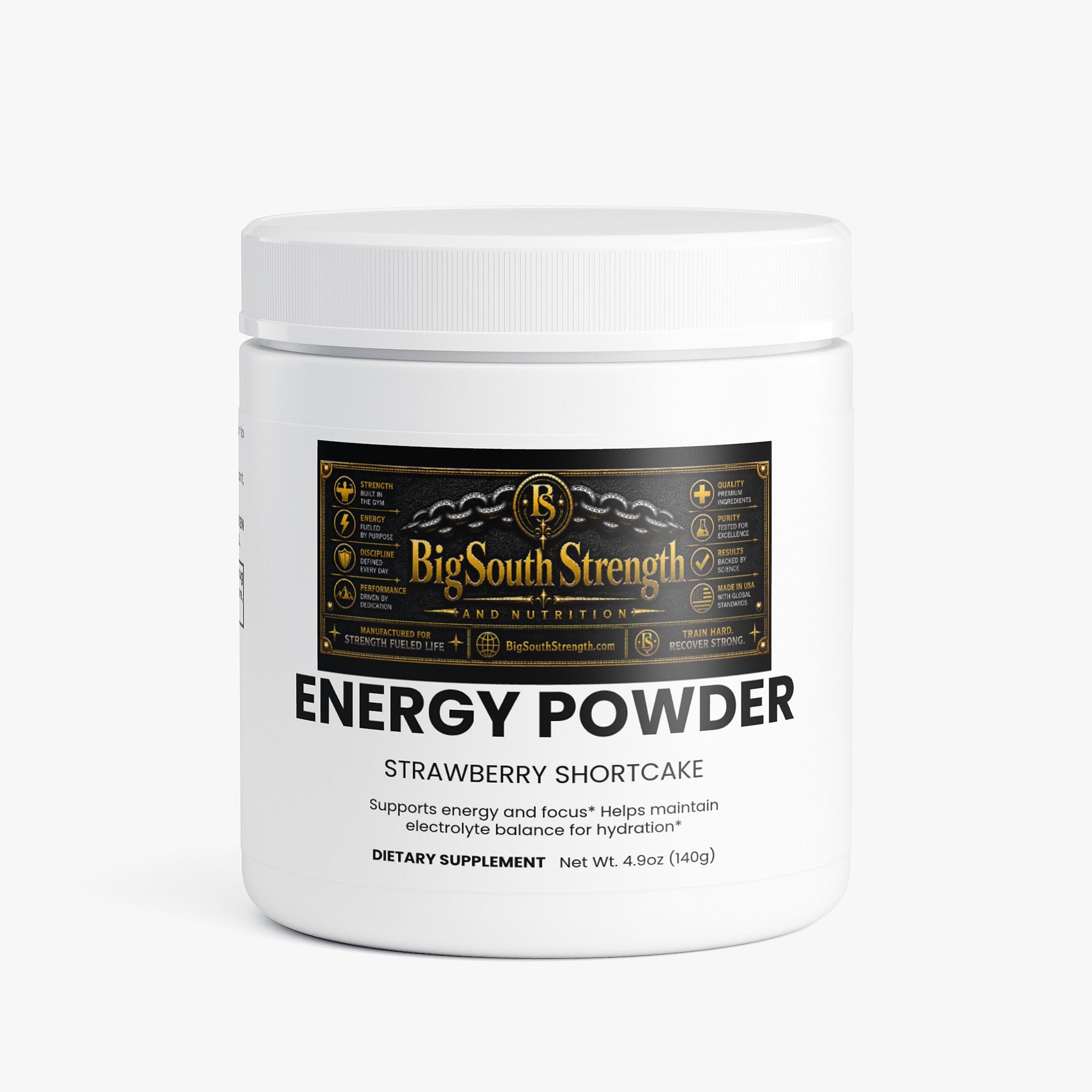 BigSouthStrength Pre-Workout Powder – Strawberry Shortcake – Energy, Focus & Performance