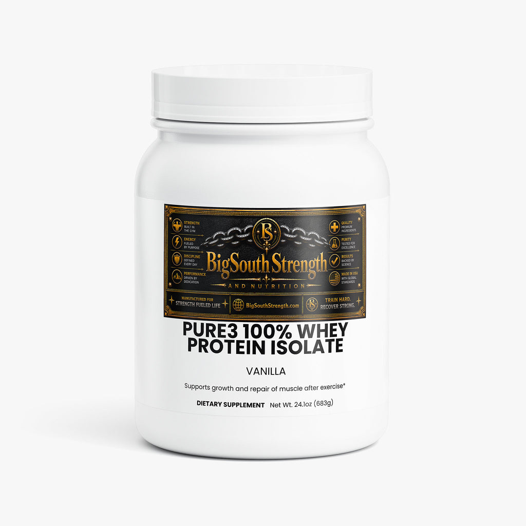 BigSouthStrength Pure3 100% Whey Protein Isolate – Vanilla – Clean Lean Muscle