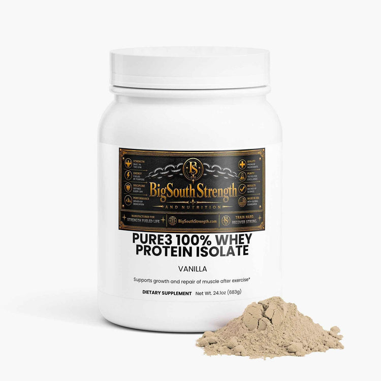 Unlock Your Potential with BigSouthStrength Pure3 100% Whey Protein Isolate – Vanilla: The Best Whey Protein Isolate for Muscle Recovery