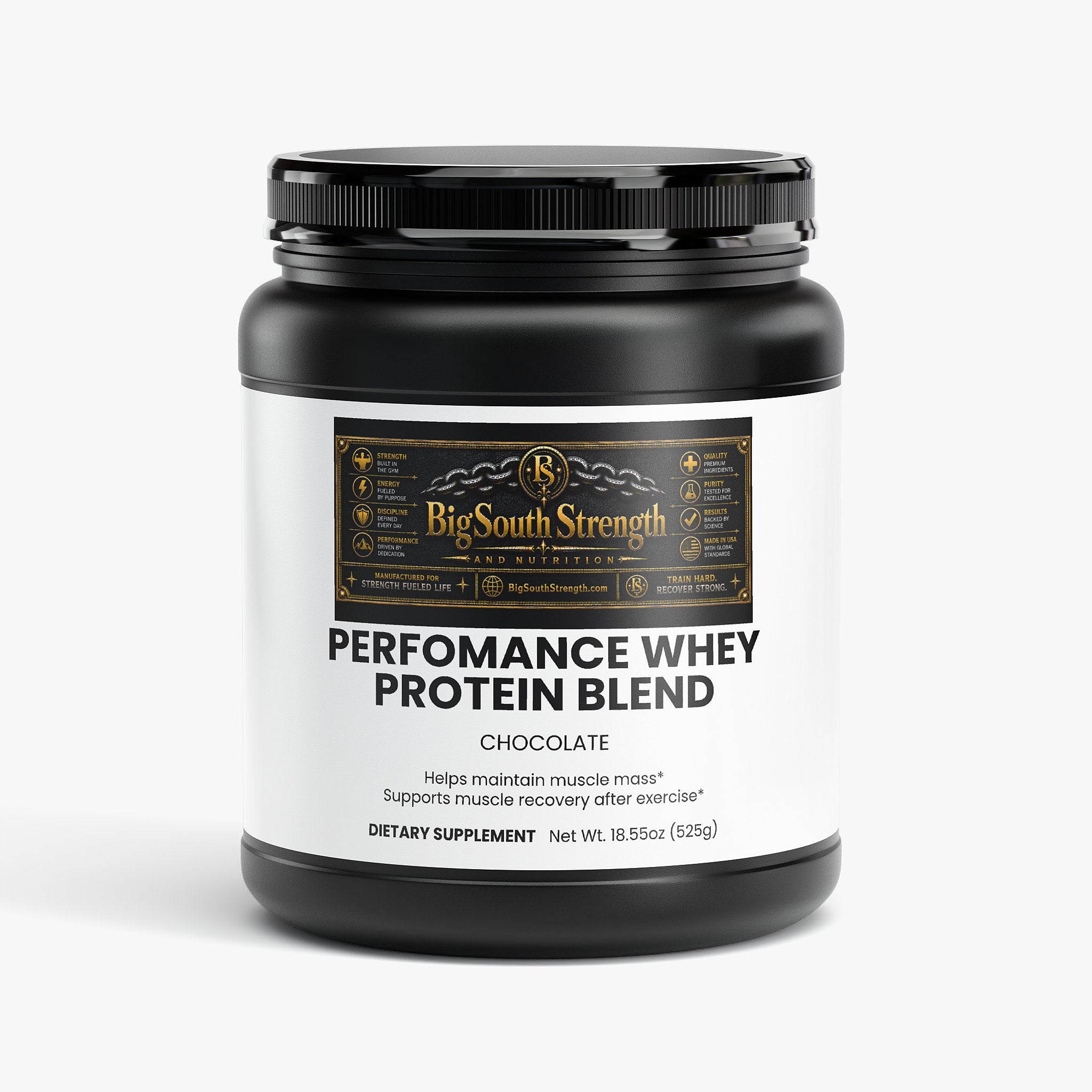 BigSouthStrength Whey Protein Powder – Chocolate – Muscle Growth & Recovery