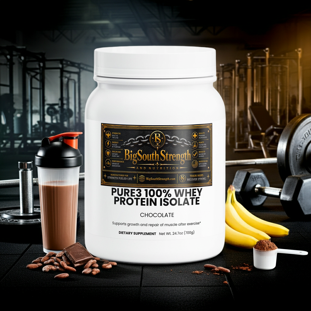 BigSouthStrength Pure3 100% Whey Protein Isolate – Chocolate – Clean Lean Muscle