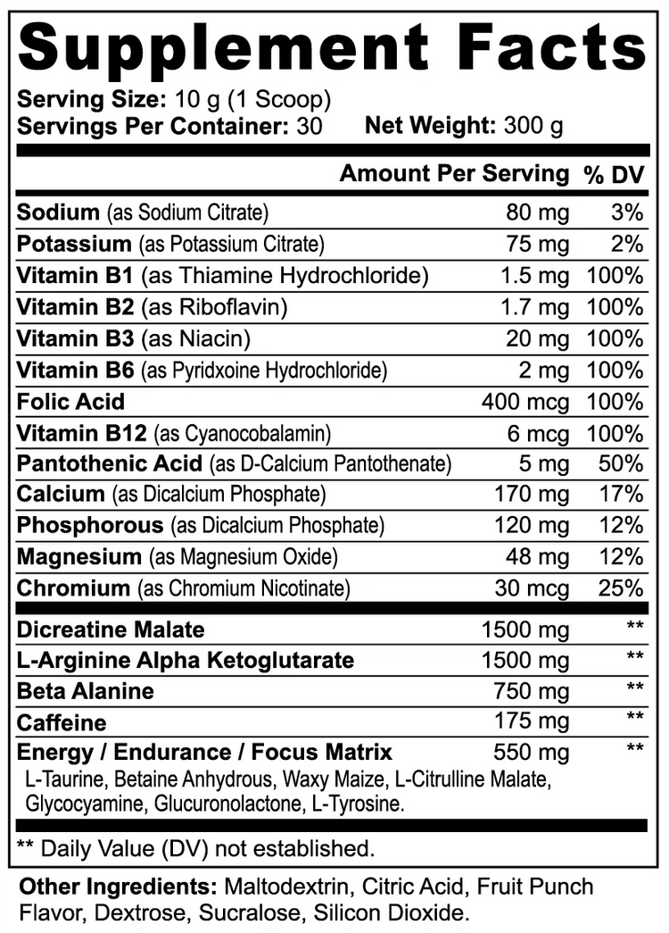 BigSouthStrength Nitric Oxide Pre-Workout Supplement – Energizing Fruit Punch for Ultimate Pumps & Performance