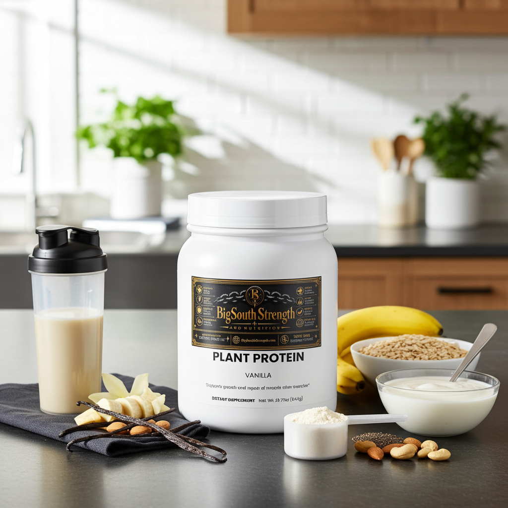 BigSouthStrength Plant-Based Protein Powder – Vanilla – Vegan Muscle Recovery