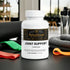 Joint Support Capsules for muscle recovery and joint health with resistance bands and gym gear