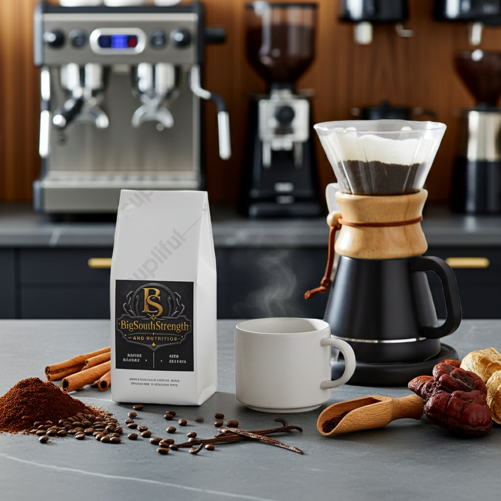 BigSouthStrength Mushroom Coffee – Medium Roast – Energy & Focus