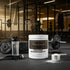 Creatine Monohydrate supplement with gym equipment and shaker bottle for muscle strength and recovery