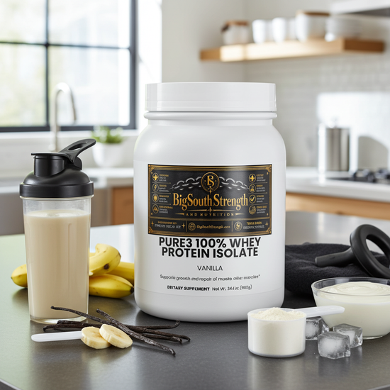 BigSouthStrength Pure3 100% Whey Protein Isolate – Vanilla – Clean Lean Muscle