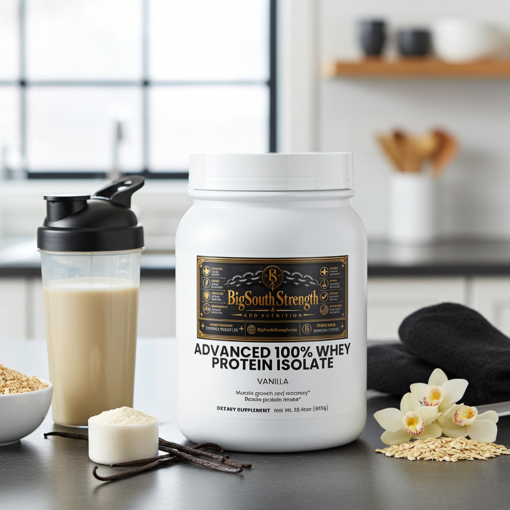BigSouthStrength 100% Whey Protein Isolate – Vanilla – Lean Muscle & Fast Absorption