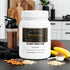 Chocolate plant protein powder with almonds, oats, and bananas for muscle recovery and growth