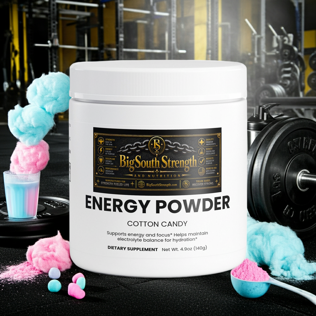 BigSouthStrength Pre-Workout Powder – Cotton Candy – Energy, Focus & Performance