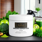 Greens Superfood Powder with fresh veggies and fruits for health and wellness